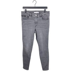 Athleta Sculptek Ultra Skinny Grey Wash Jeans High Rise Slimming Women's Size 14